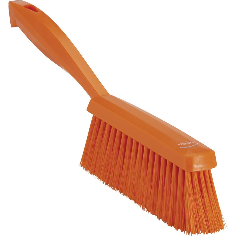 Vikan 45877 Bench Cleaning Brush, Polypropylene/Polyester Soft Bristle Dustpan Brush & Sweeper With Handle, 14-Inch, Orange - Image 4